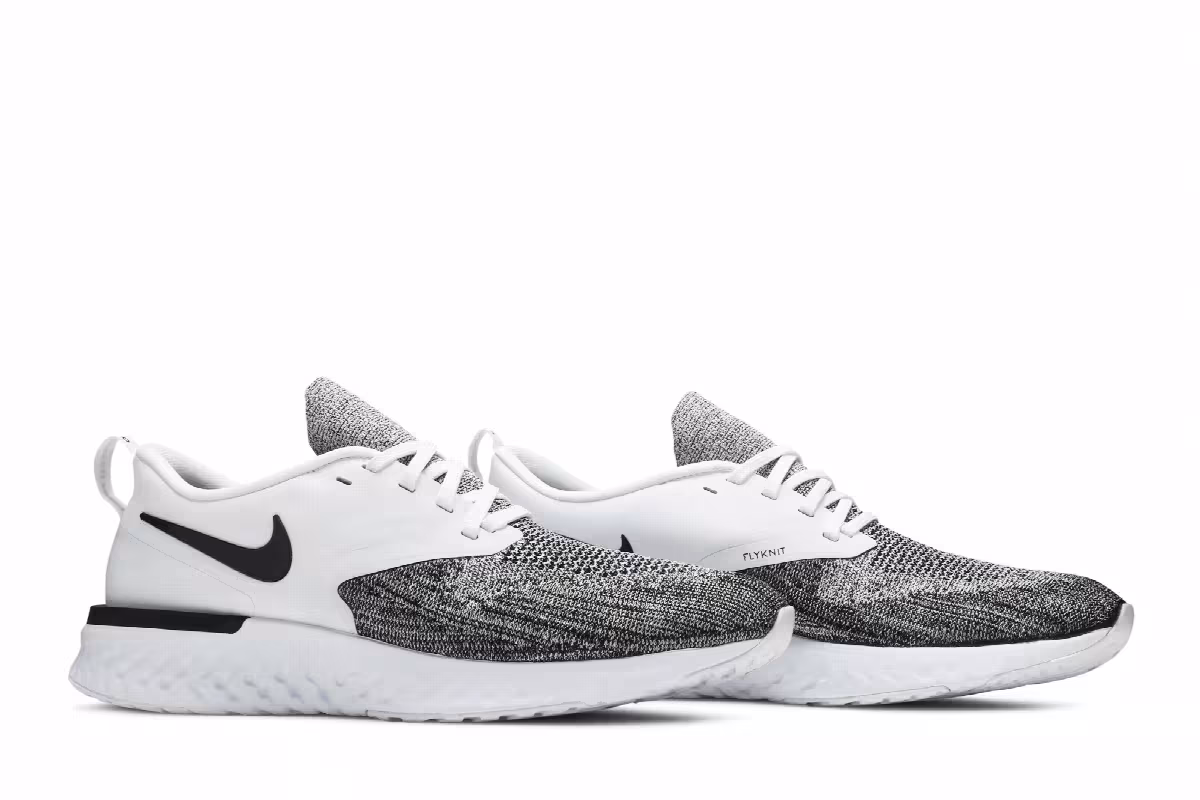 Nike Odyssey React 2 Flyknit White Black, view 9