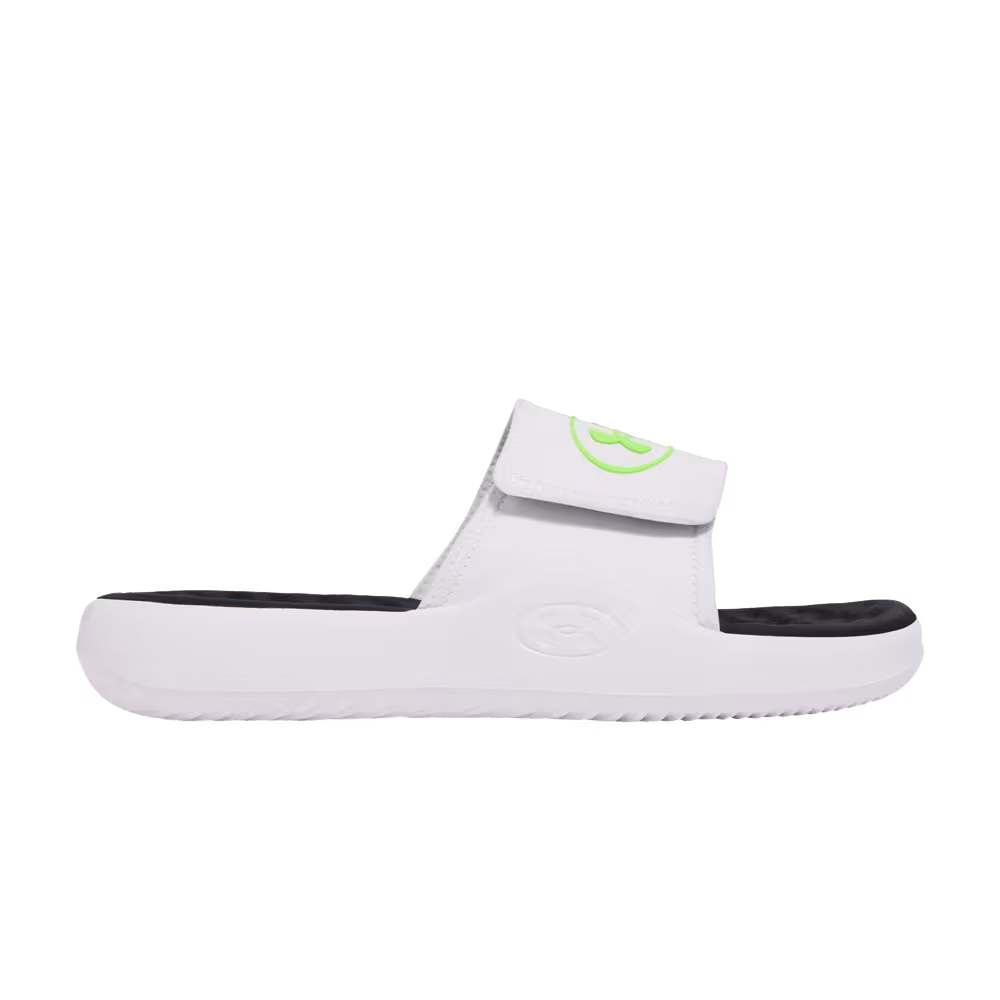 Under Armour Ignite Pro 8 Slide White Hyper Green