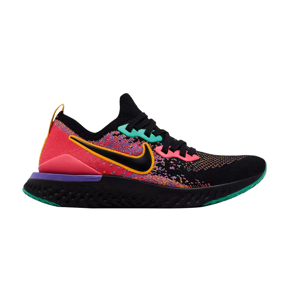 Nike Women's Epic React Flyknit 2 Black Ember Glow