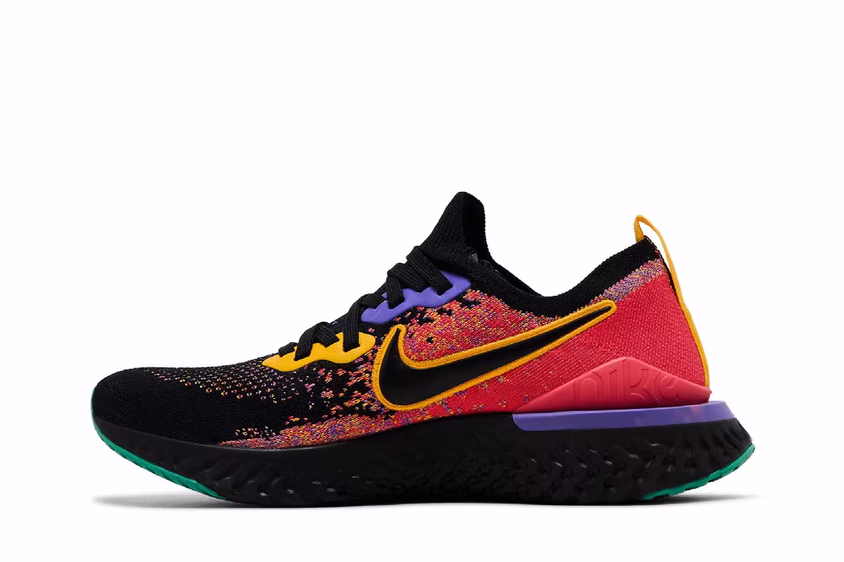 Nike Women's Epic React Flyknit 2 Black Ember Glow, view 4