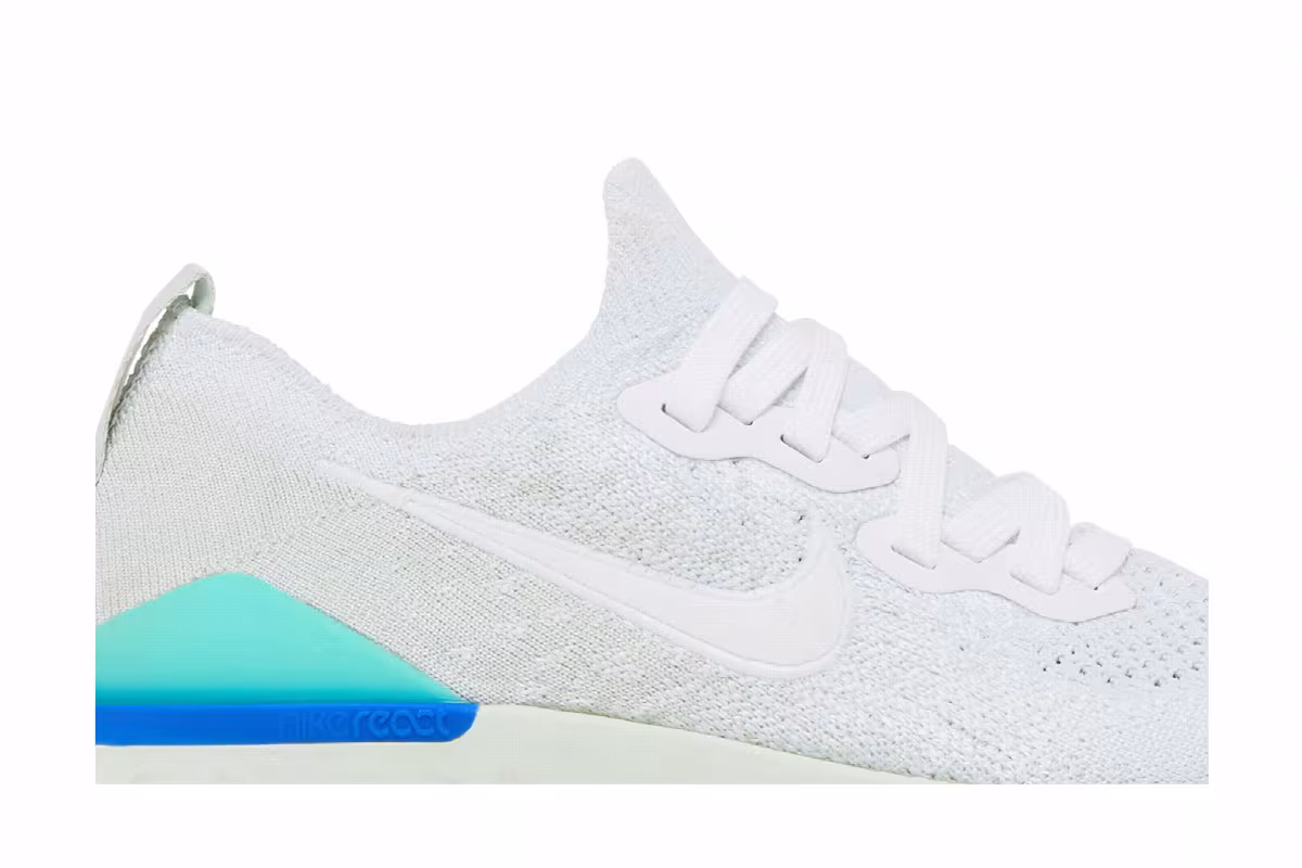 Nike Women's Epic React Flyknit 2 White Light Aqua, view 3