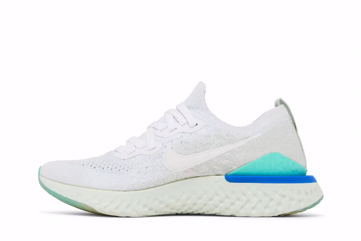 Nike Women's Epic React Flyknit 2 White Light Aqua, view 4