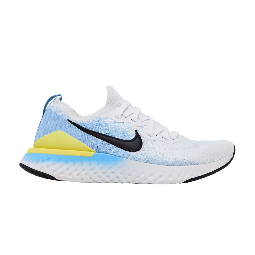 Nike Women's Epic React Flyknit 2 White Light Blue