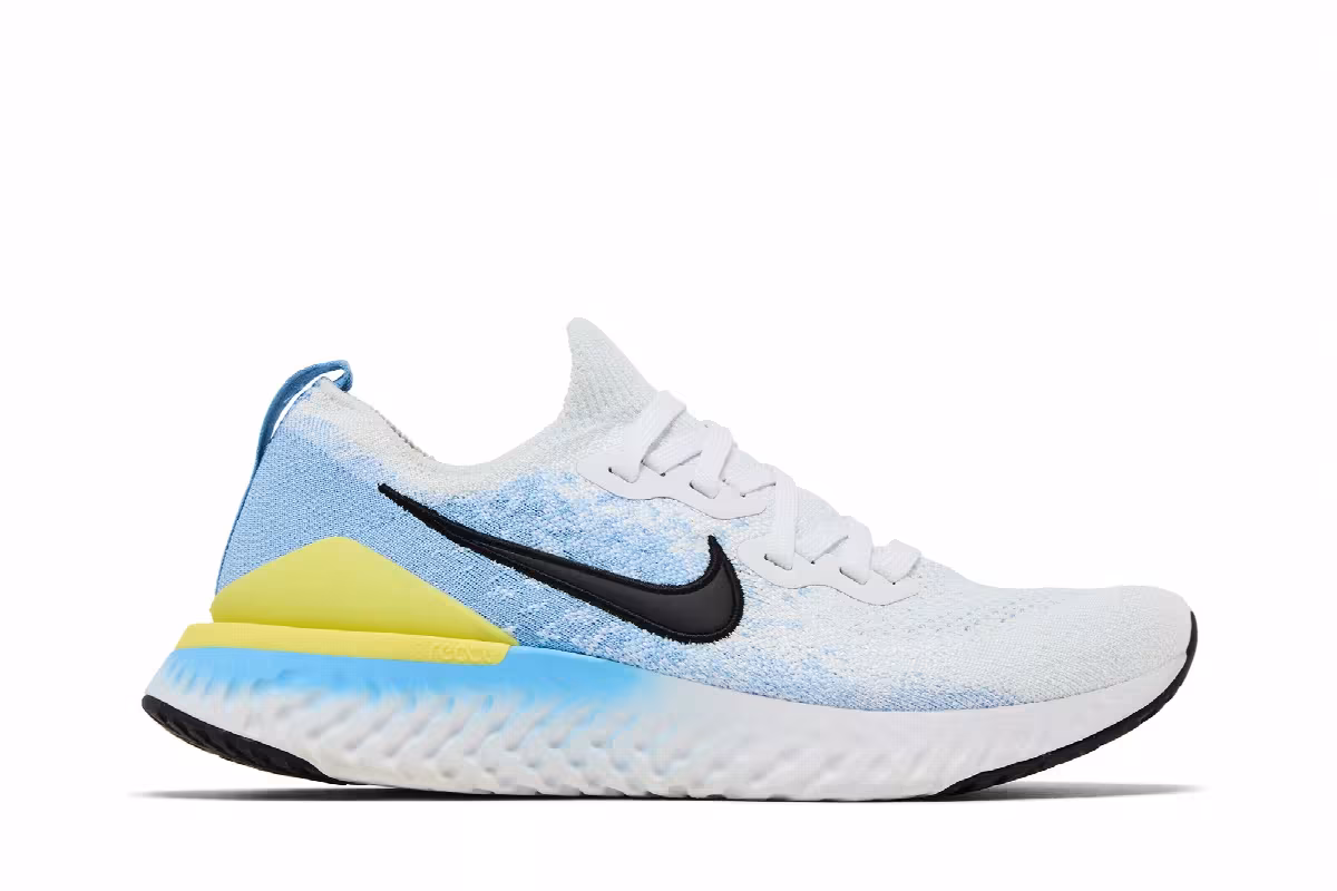 Nike Women's Epic React Flyknit 2 White Light Blue, view 2