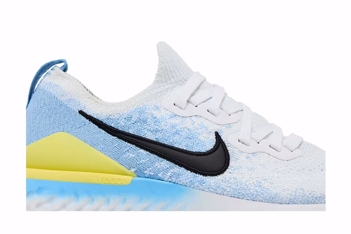 Nike Women's Epic React Flyknit 2 White Light Blue, view 3