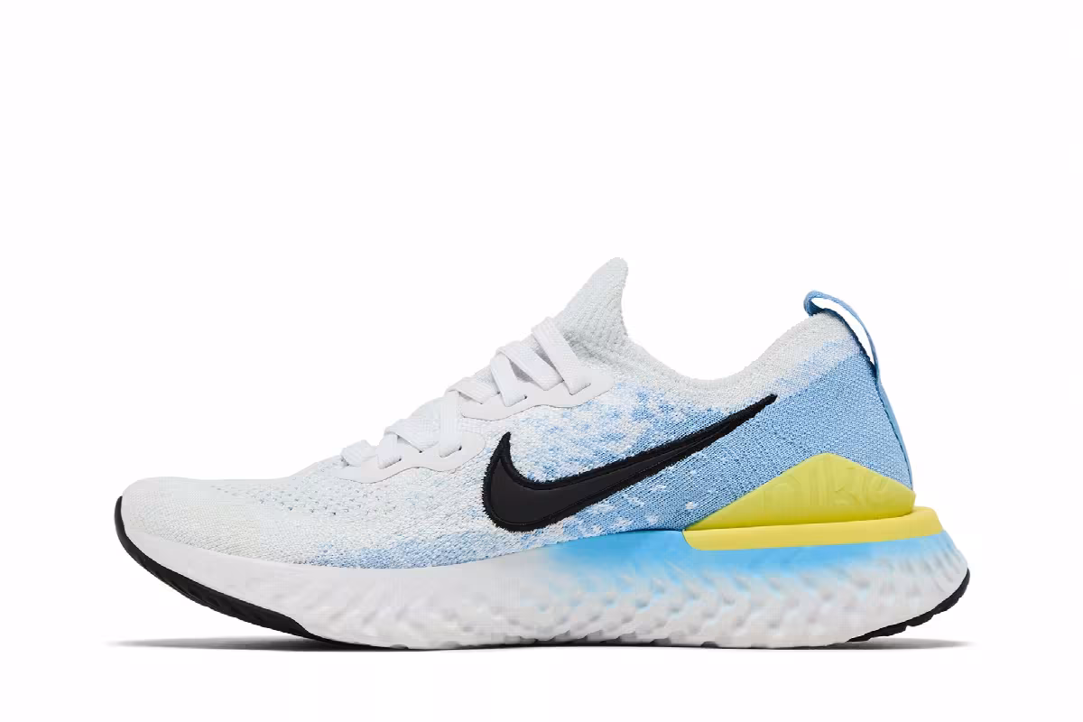 Nike Women's Epic React Flyknit 2 White Light Blue, view 4