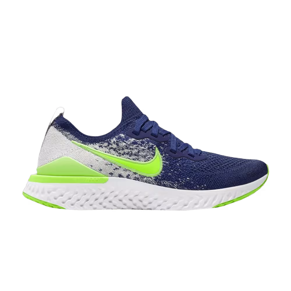 Nike Epic React Flyknit 2 GS Coastal Blue Electric Green