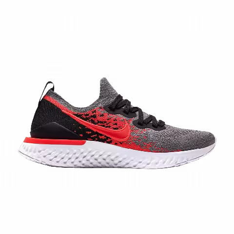 Nike Epic React Flyknit 2 GS 'Cool Grey Bright Crimson'