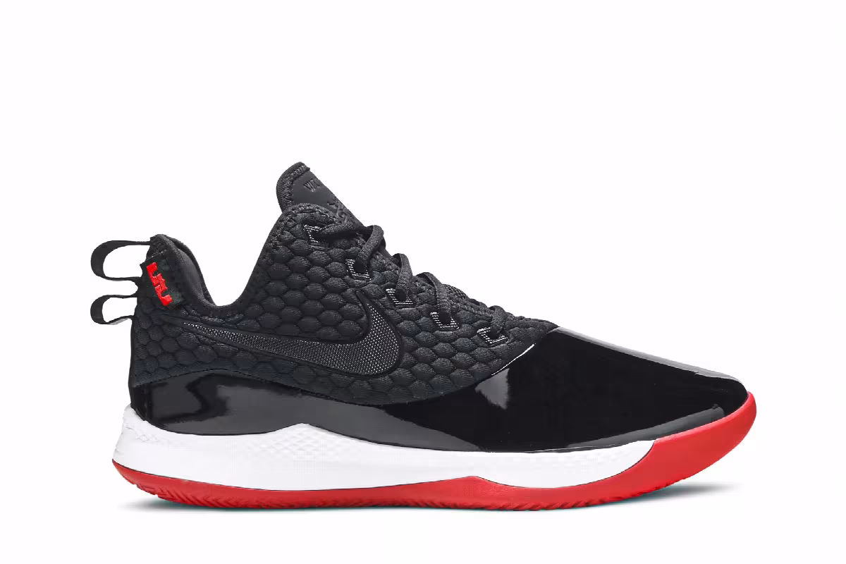 Nike LeBron Witness 3 Premium Black Red, view 2