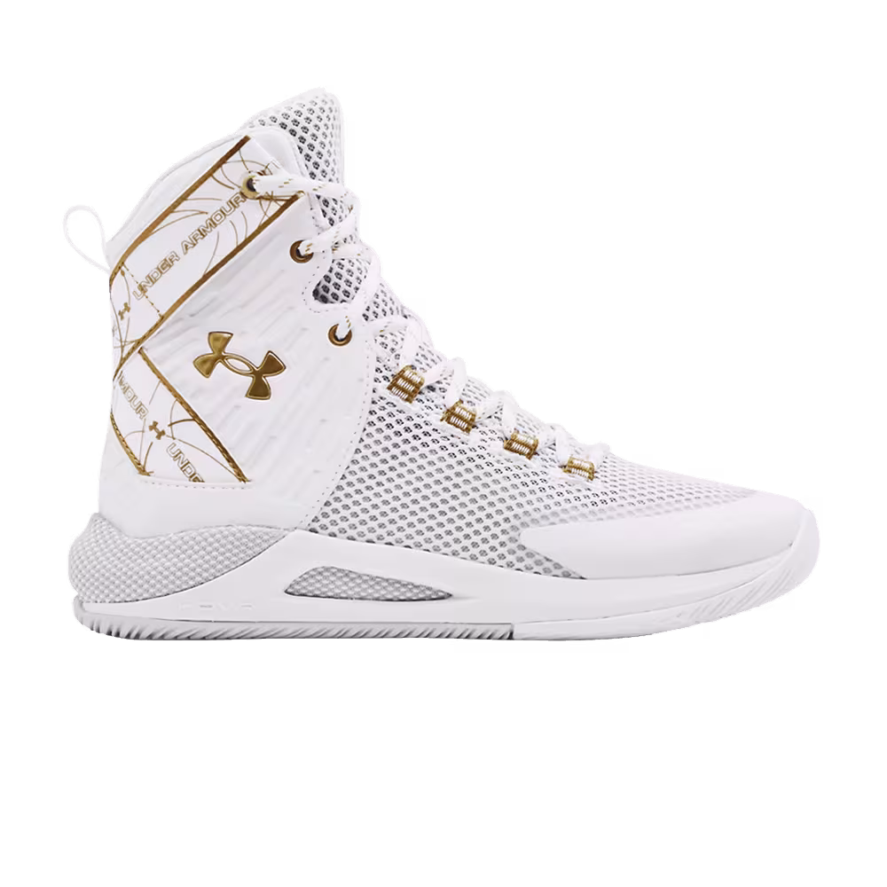 Under Armour Women's HOVR Highlight Ace White Metallic Gold