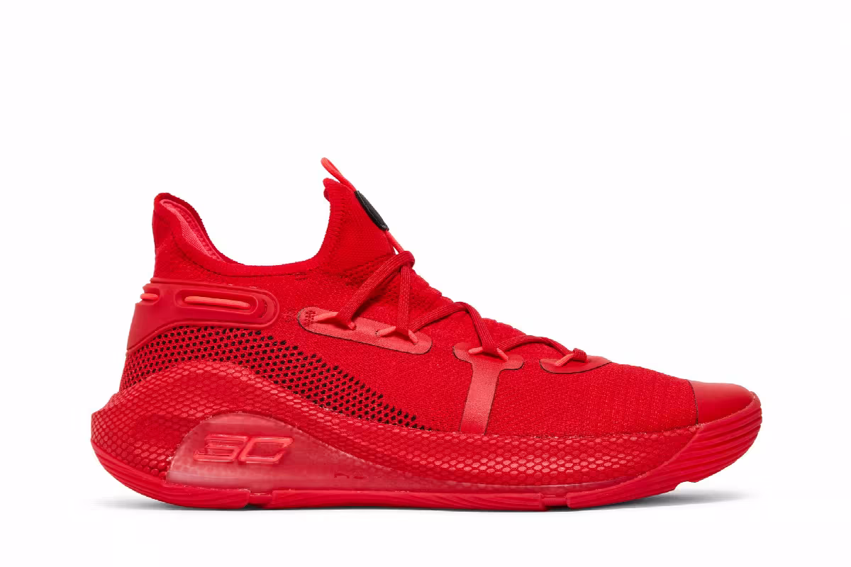 Under Armour Curry 6 Team Triple Red, view 2
