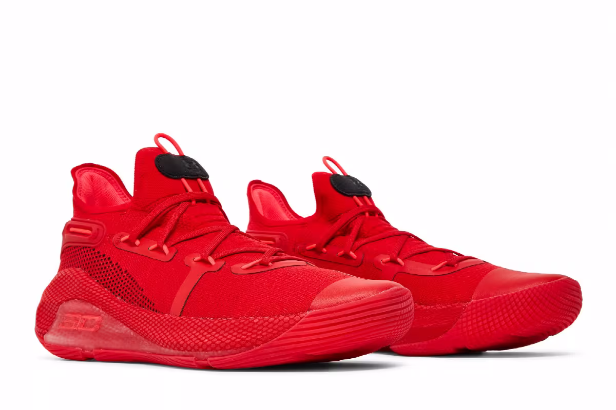 Under Armour Curry 6 Team Triple Red, view 9