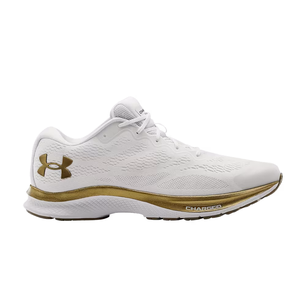 Under Armour Charged Bandit 6 White Metallic Gold Luster