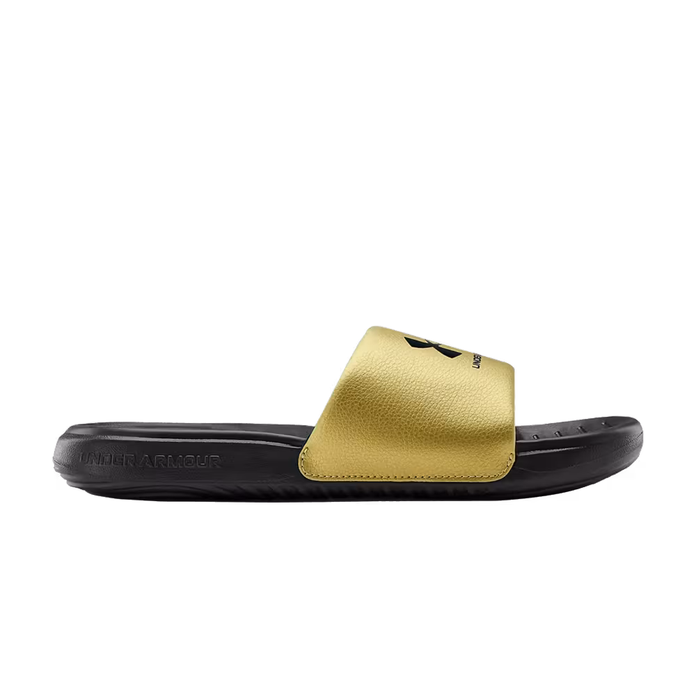 Under Armour Women's Ansa Fixed Slides Black Metallic Gold