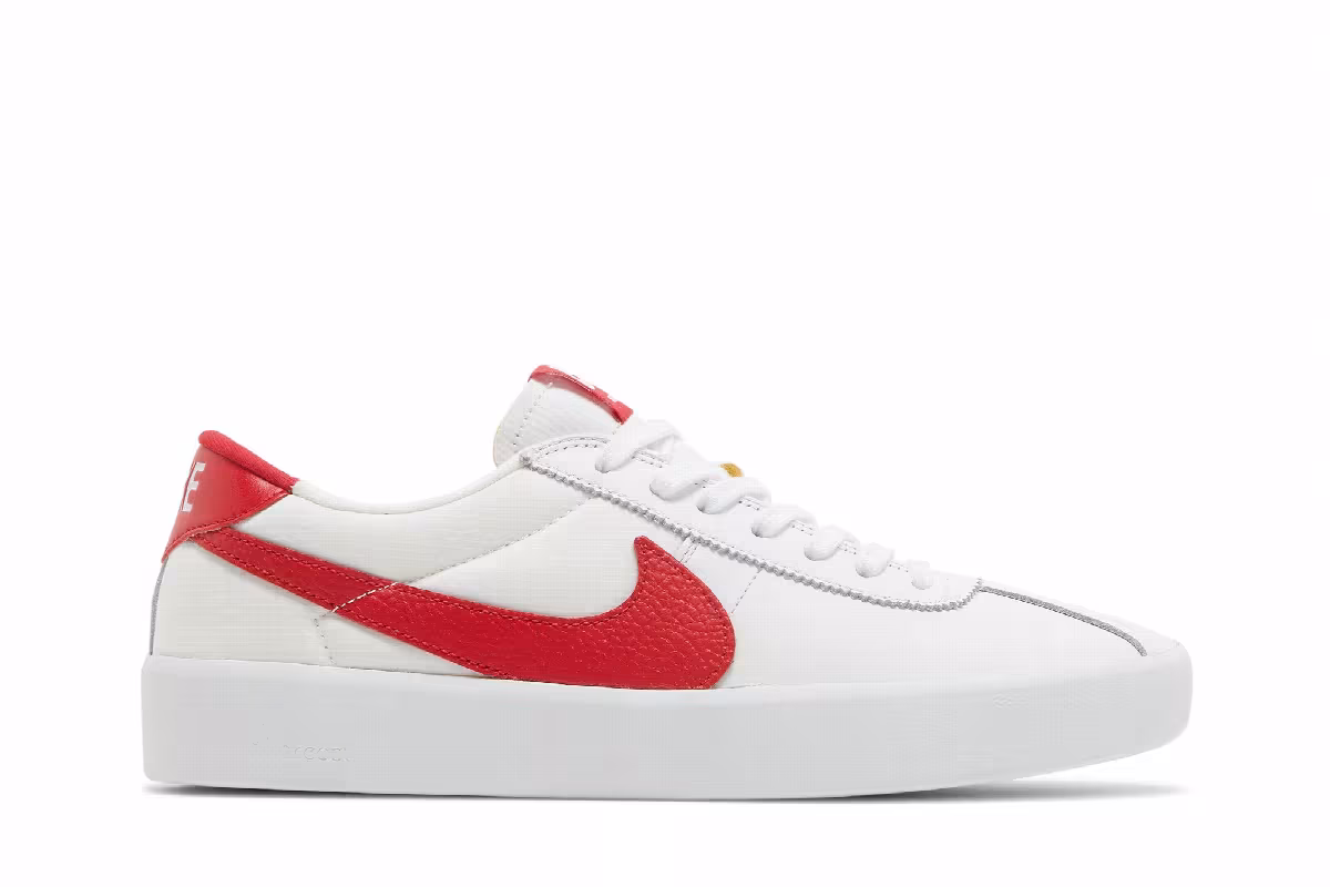 Nike Bruin React SB White University Red, view 2