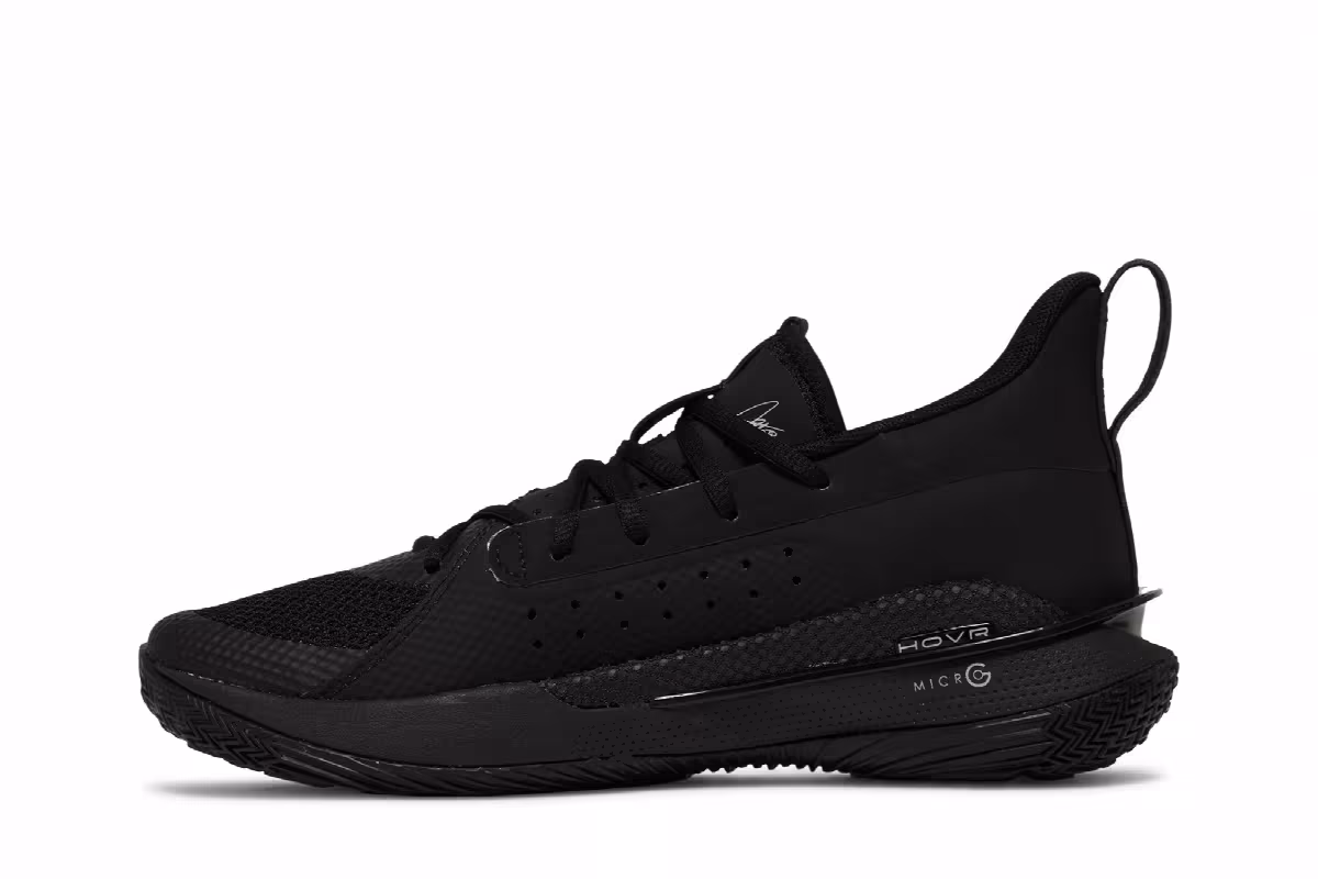Under Armour Curry 7 Team Black Metallic Silver, view 4