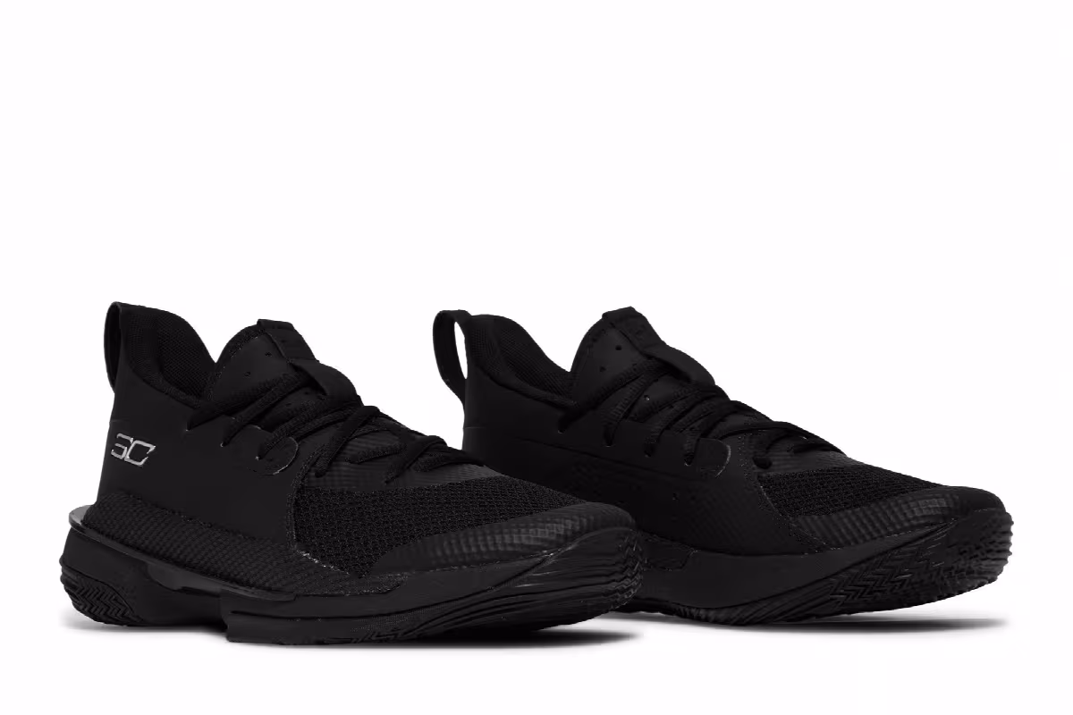 Under Armour Curry 7 Team Black Metallic Silver, view 9