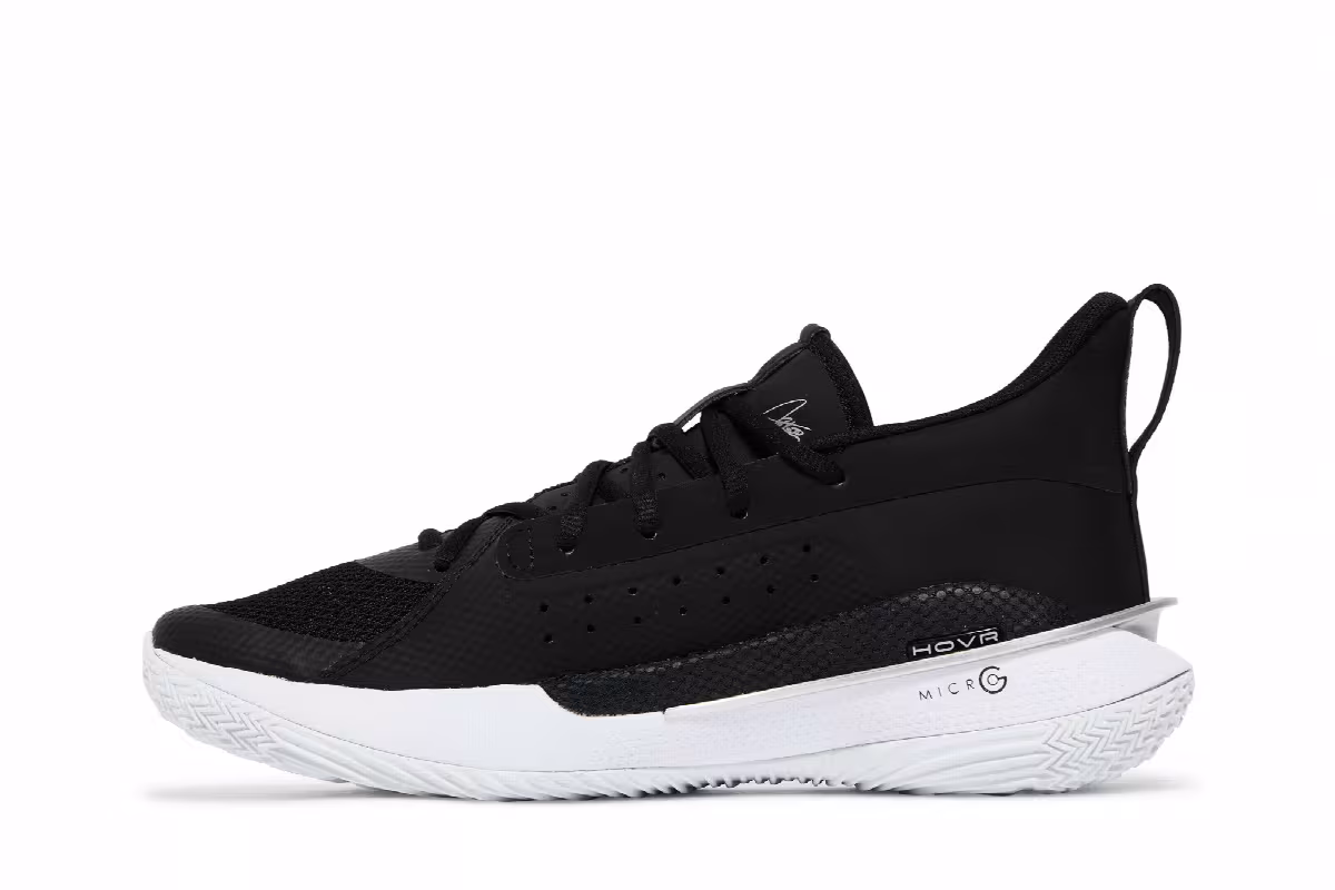 Under Armour Curry 7 Team Black White, view 4