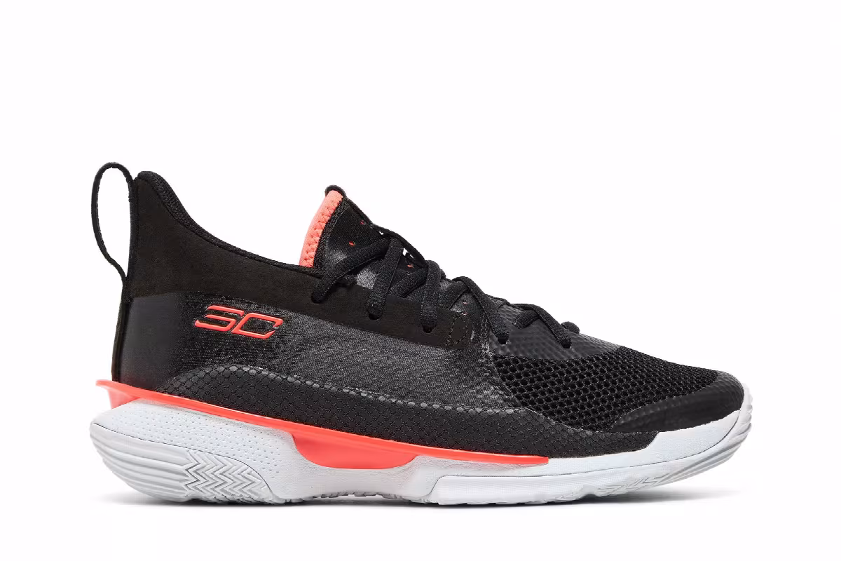 Under Armour Curry 7 Big Kids Beta Red, view 2