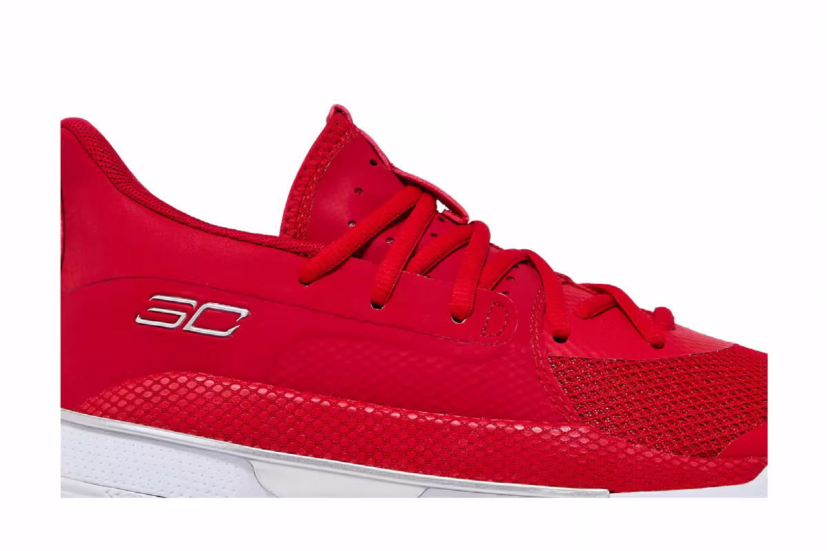 Under Armour Curry 7 Team Red White, view 3