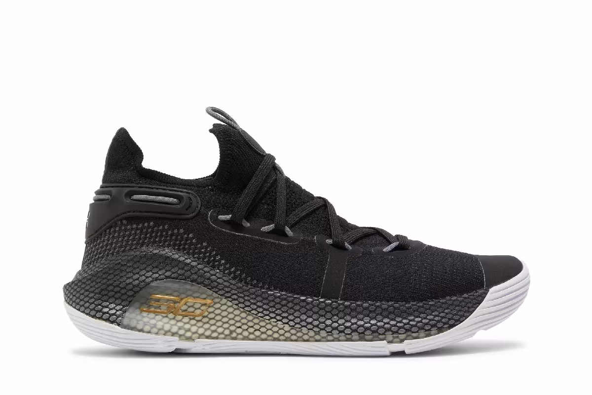 Under Armour Curry 6 Team Black Gold Metallic, view 2