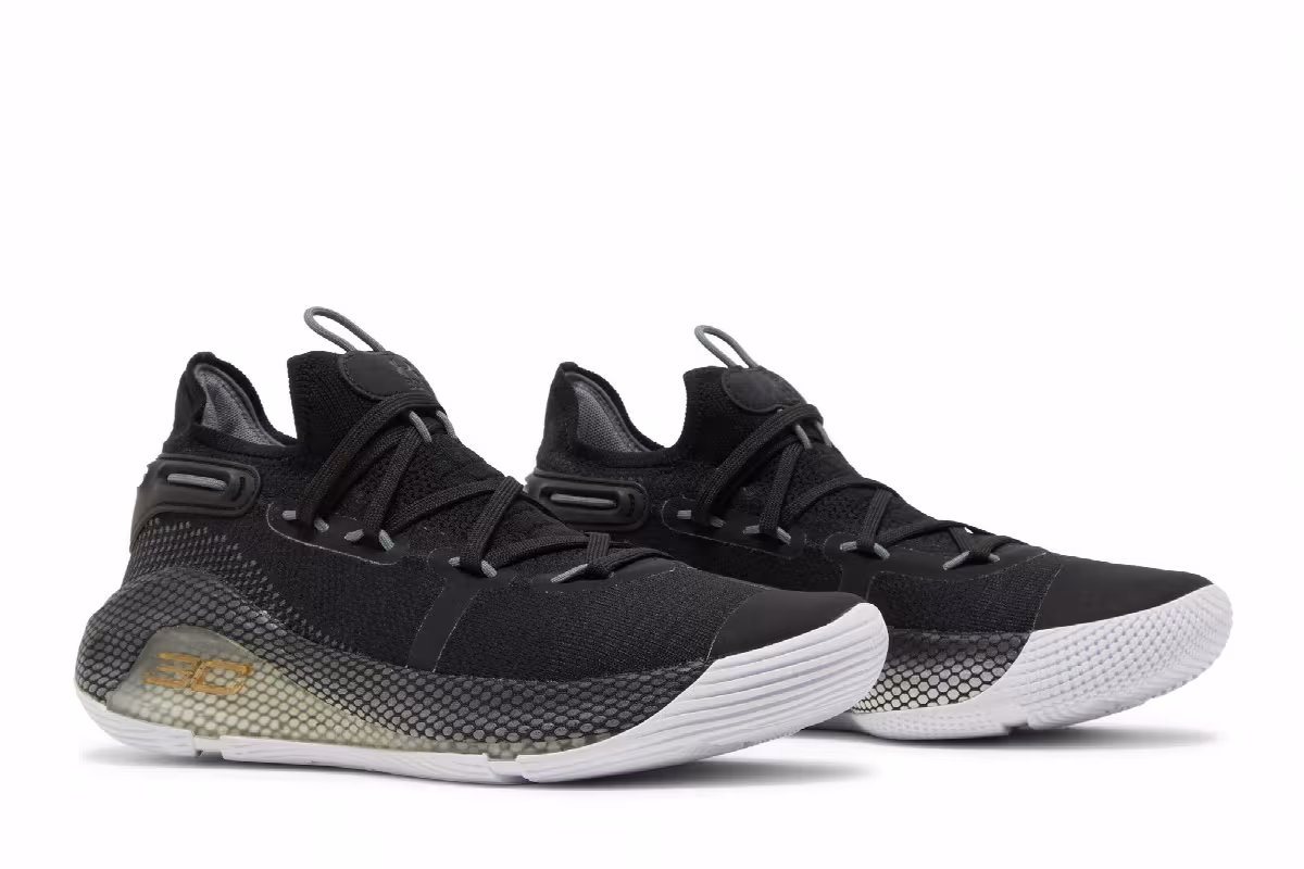 Under Armour Curry 6 Team Black Gold Metallic, view 9