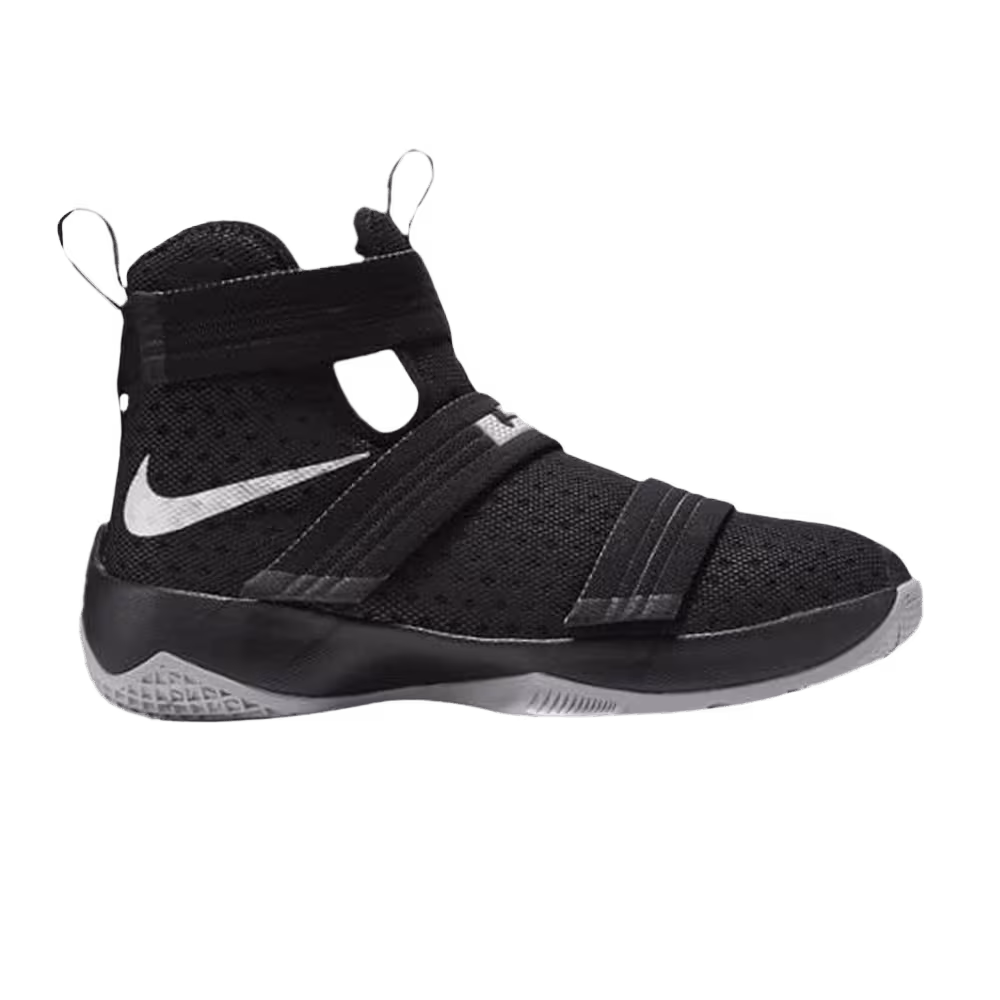 Nike LeBron Soldier 10 GS Black Metallic Silver