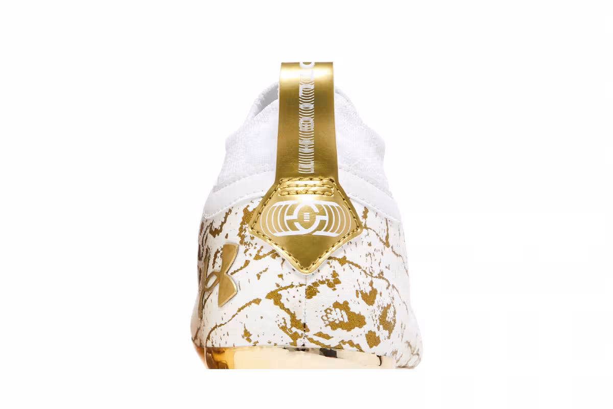 Under Armour Spotlight Lux Suede 2.0 White Metallic Gold, view 8