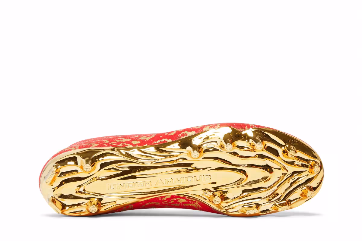 Under Armour Spotlight LUX Suede 2.0 Red Metallic Gold, view 5