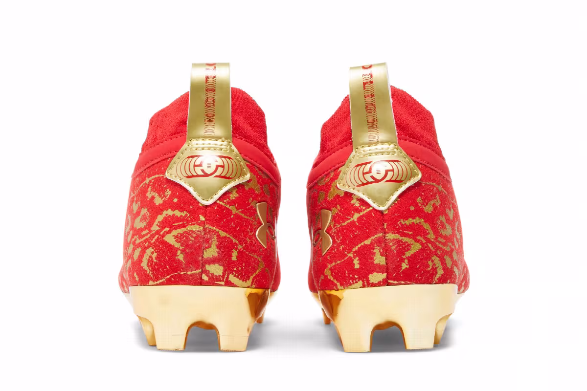 Under Armour Spotlight LUX Suede 2.0 Red Metallic Gold, view 7