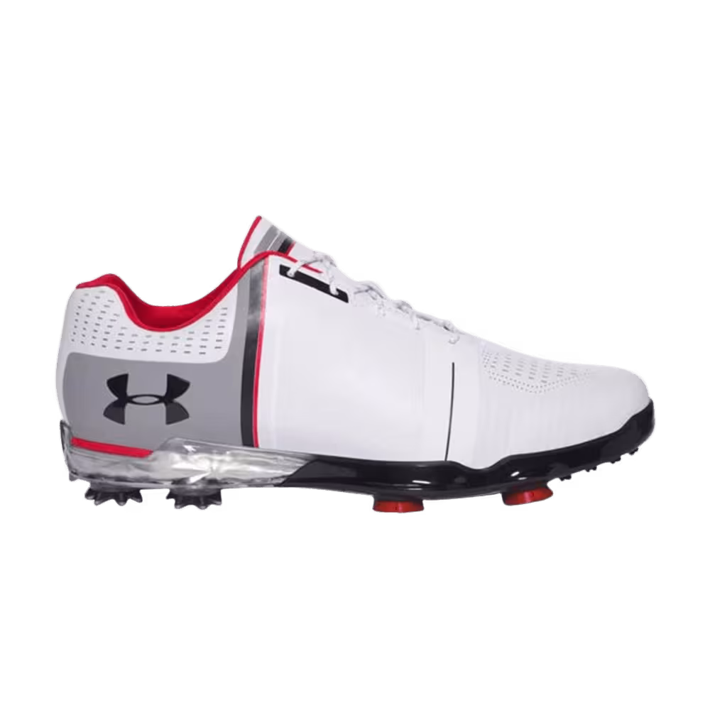 Under Armour Spieth One Wide Golf Cleat White Black Red