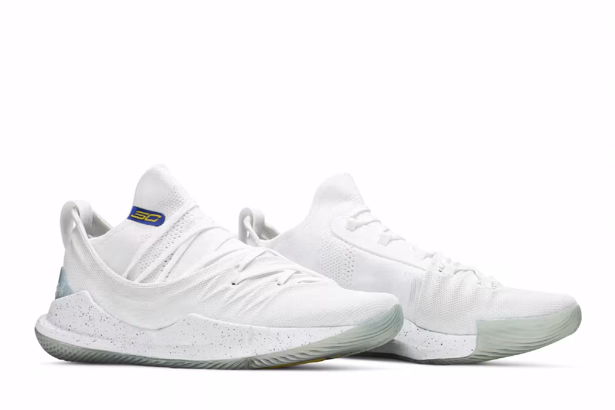 Under Armour Curry 5 Low Triple White, view 9