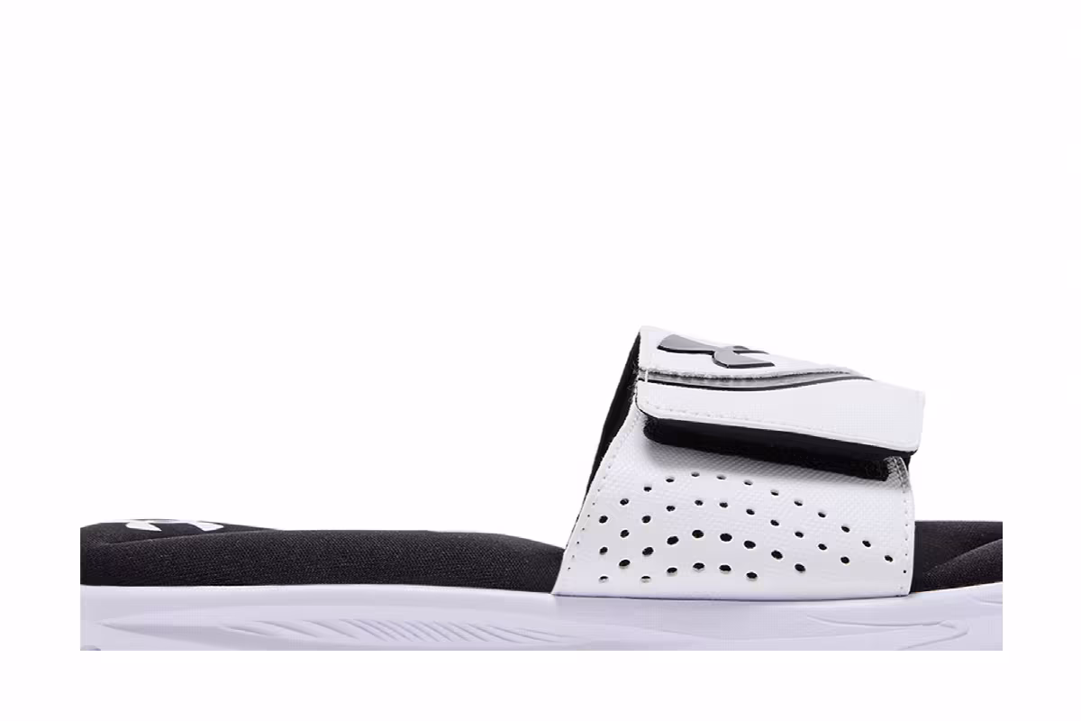 Under Armour Ignite 6 Slide White Black, view 3