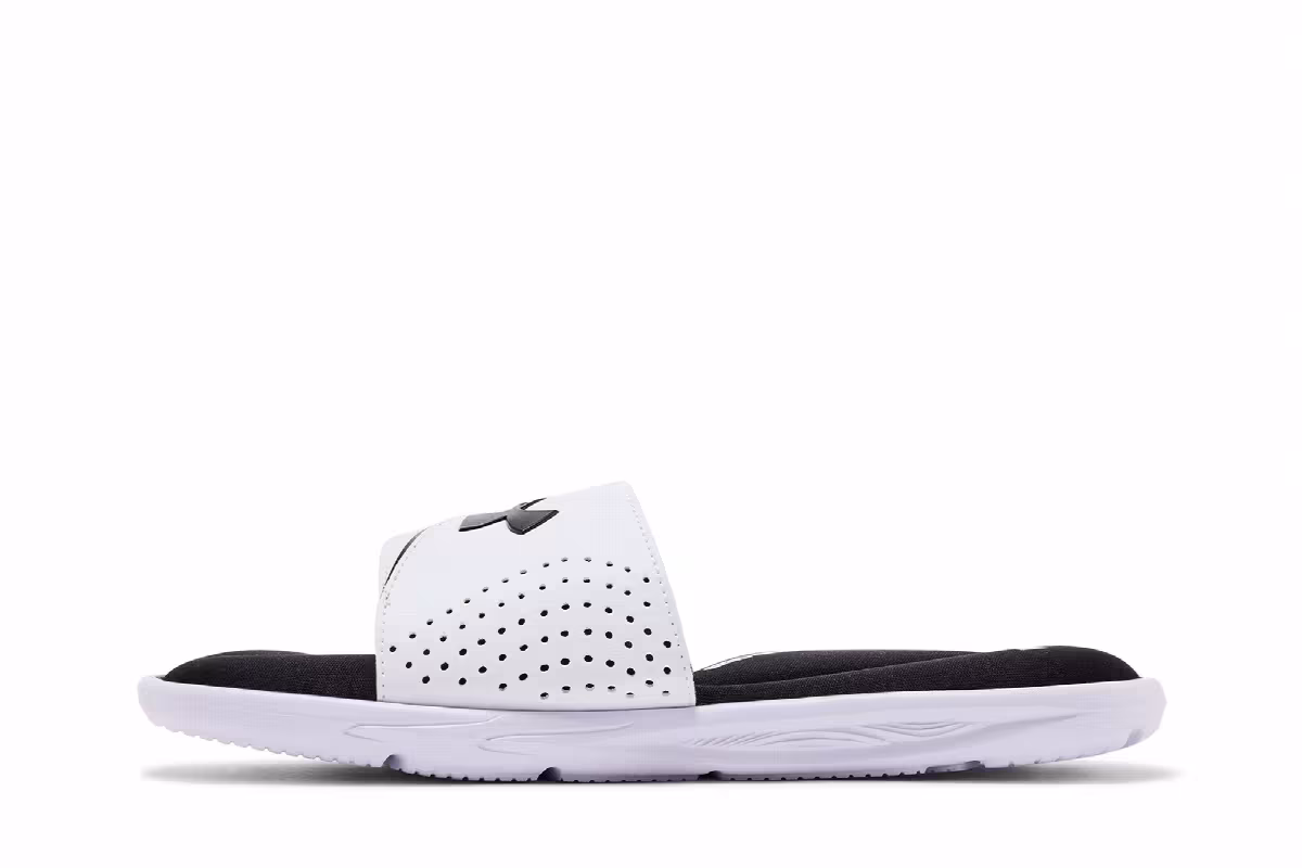 Under Armour Ignite 6 Slide White Black, view 4
