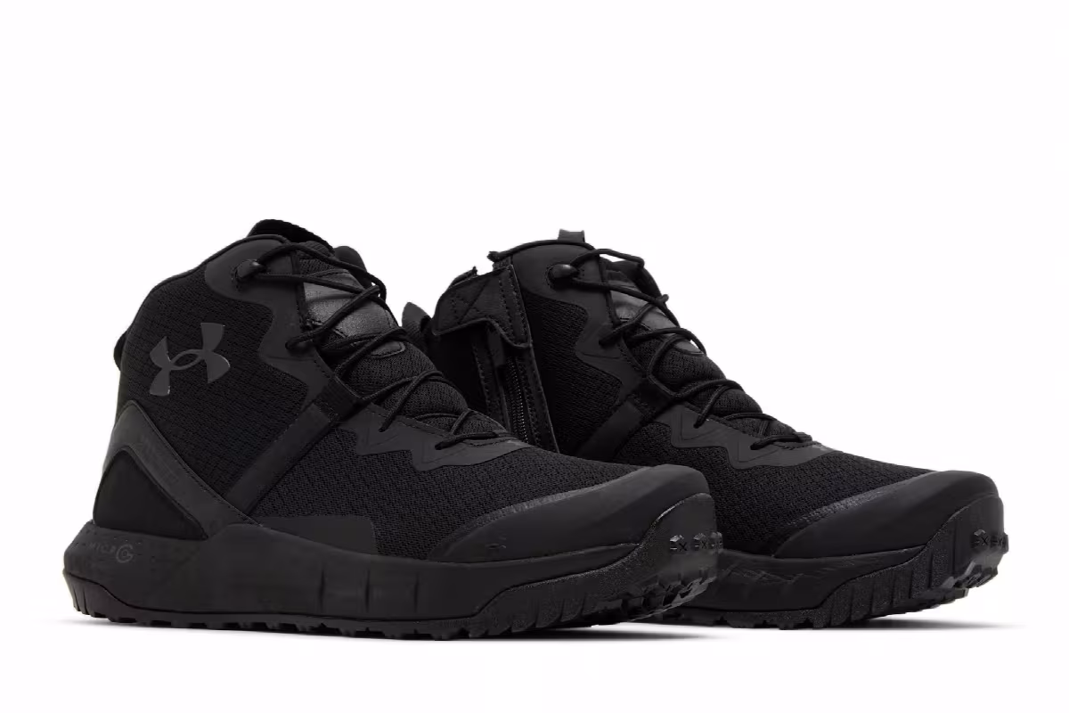 Under Armour Micro G Valsetz Zip Mid Tactical Boots Black Jet Grey, view 9