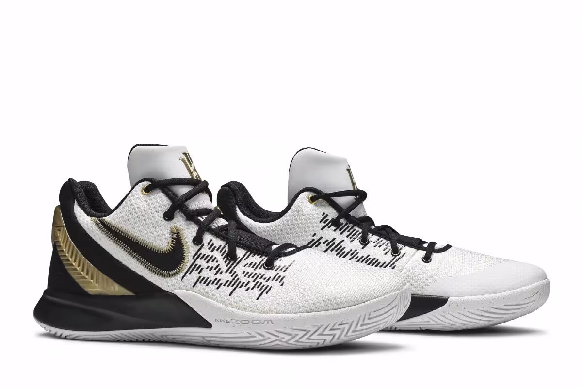 Nike Kyrie Flytrap 2 White Gold Black, view 9