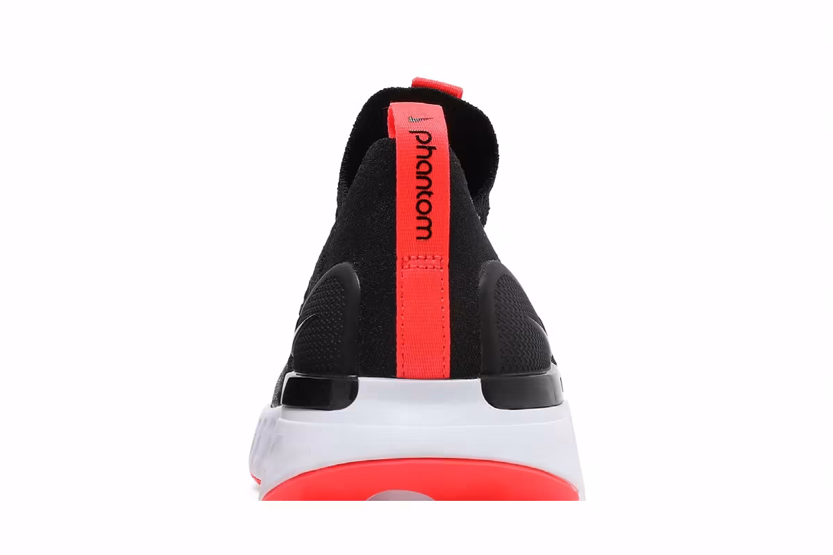 Nike React Phantom Run Flyknit 2 Black Bright Crimson, view 8