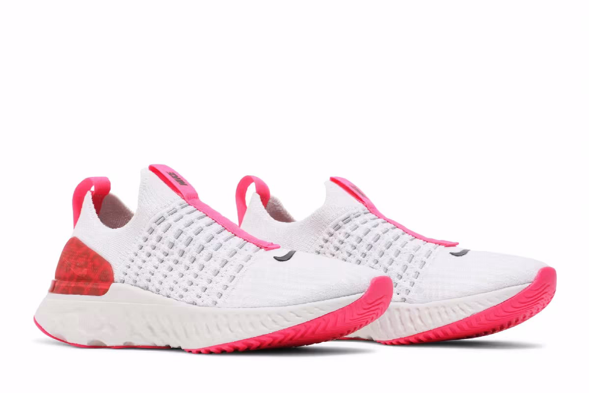Nike Women's React Phantom Run Flyknit 2 Platinum Tint Chile Red, view 9