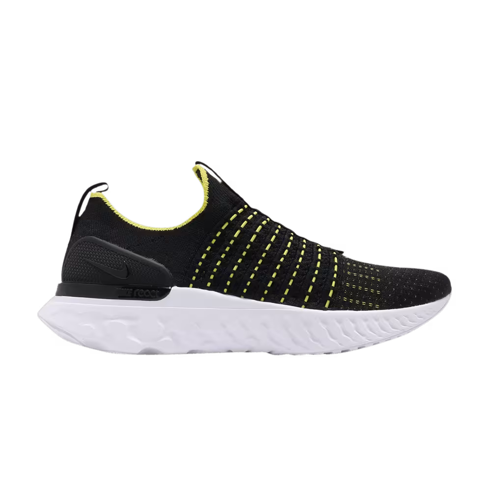Nike React Phantom Run Flyknit 2 Black Sonic Yellow