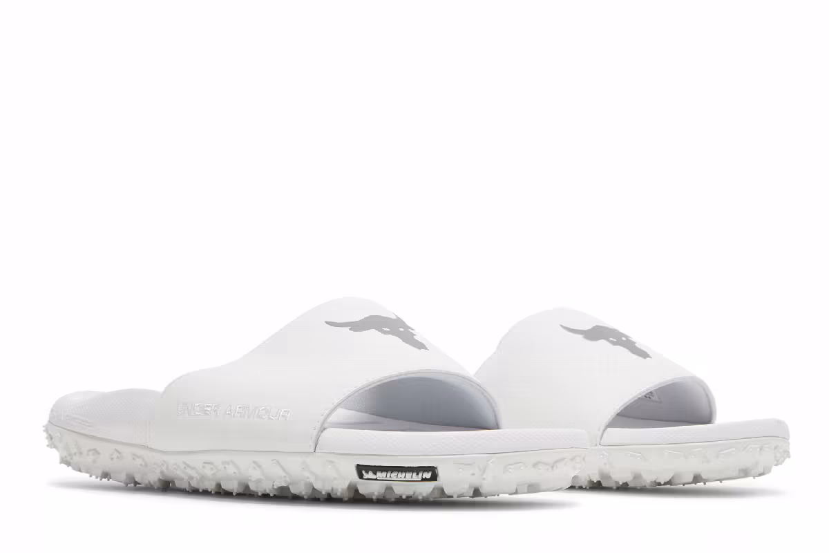 Under Armour Project Rock Slides White, view 9