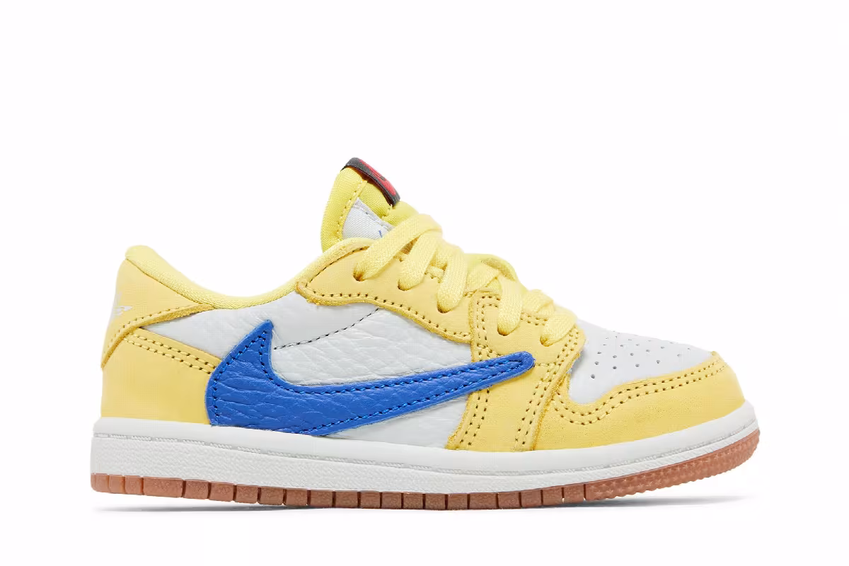 Travis Scott x Air Jordan 1 Low OG SP TD Canary, view 2