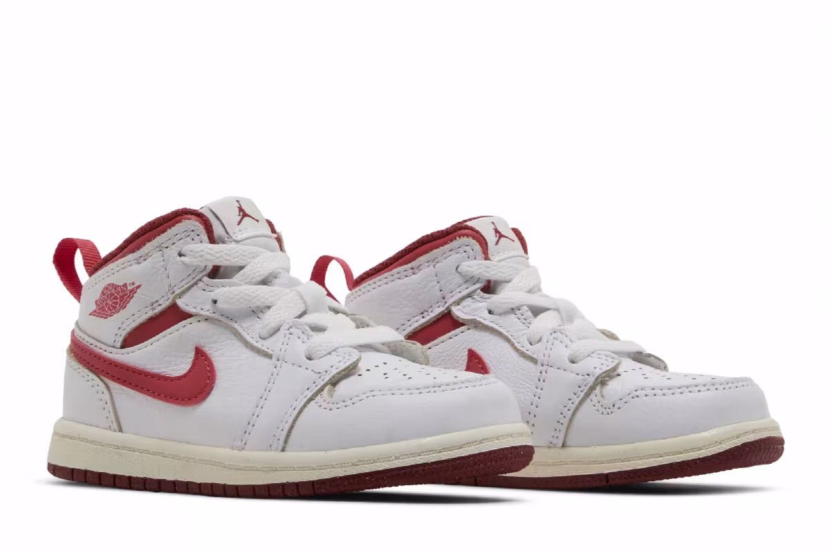 Air Jordan 1 Mid SE TD White Dune Red, view 9