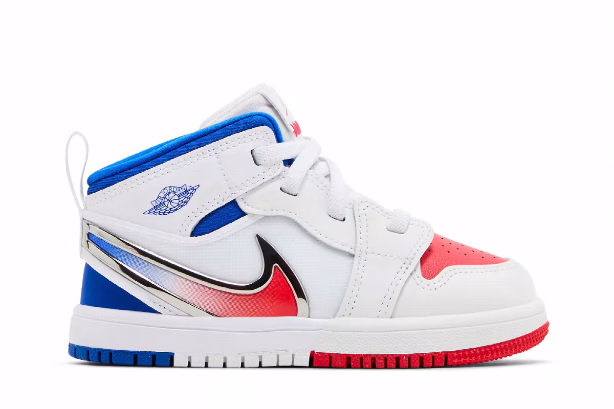 Air Jordan 1 Mid RM EasyOn TD White Racer Blue Red, view 2