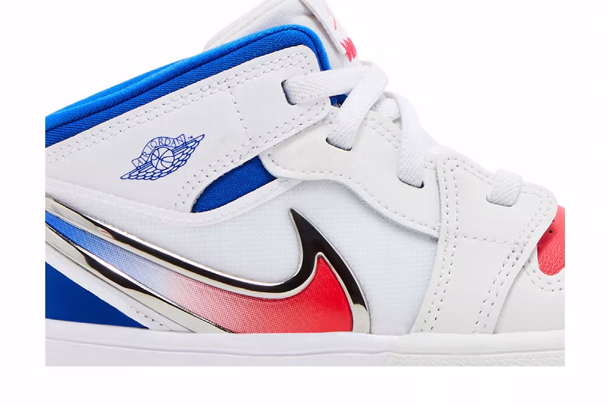 Air Jordan 1 Mid RM EasyOn TD White Racer Blue Red, view 3