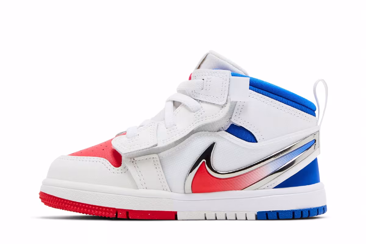 Air Jordan 1 Mid RM EasyOn TD White Racer Blue Red, view 4