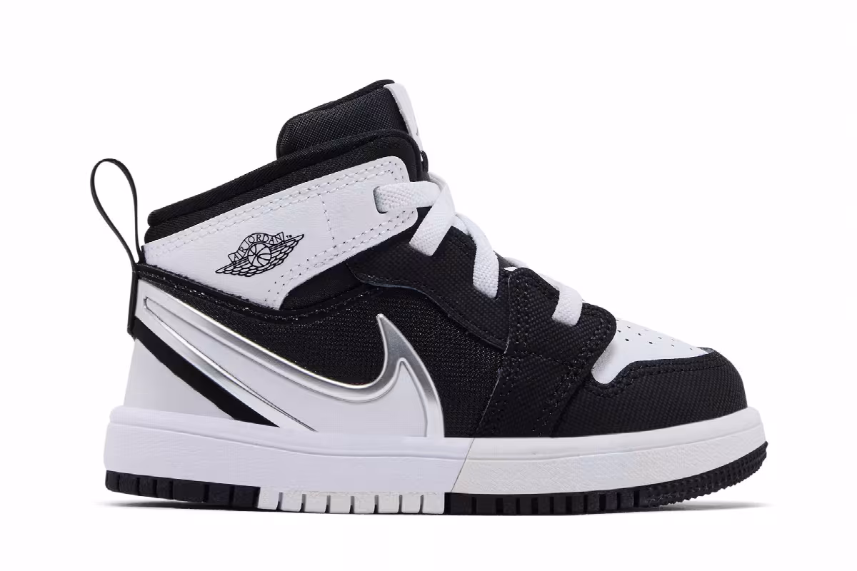 Air Jordan 1 Mid RM EasyOn TD Black White, view 2