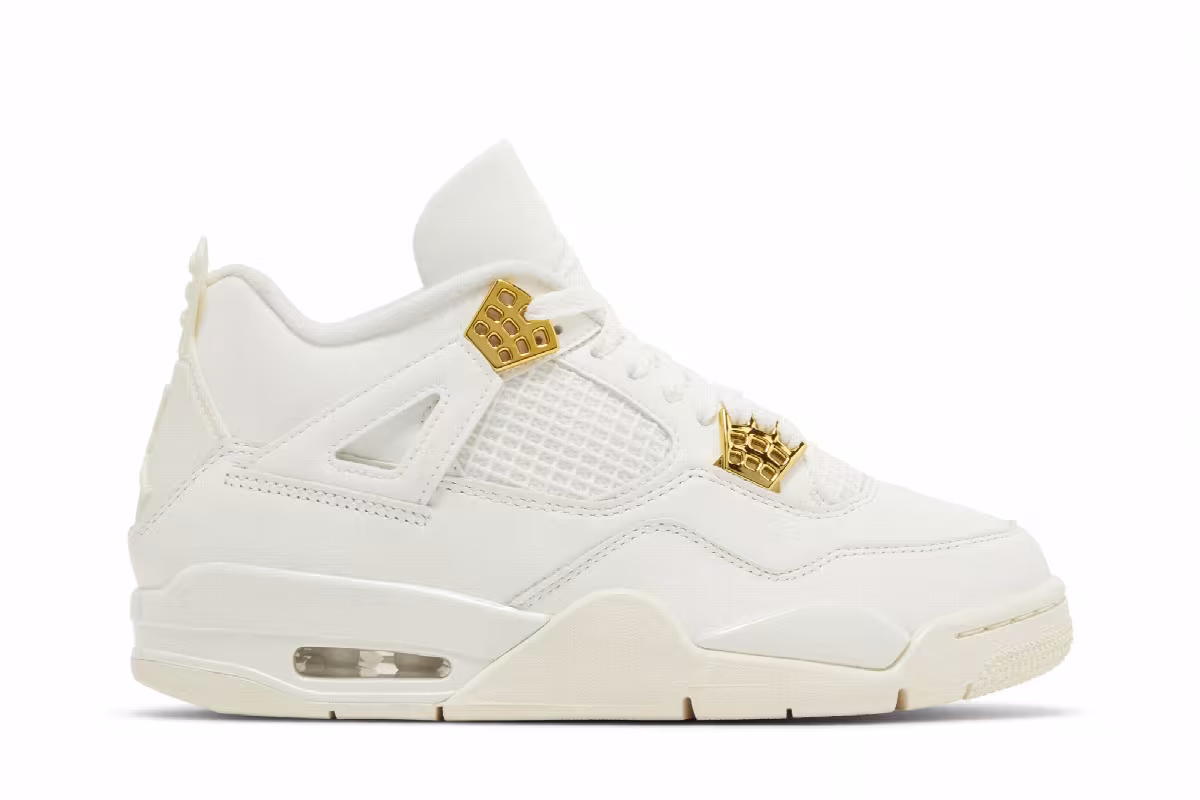 Women's Air Jordan 4 Metallic Gold, view 2