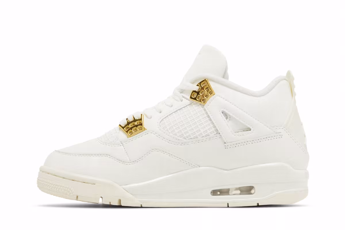 Women's Air Jordan 4 Metallic Gold, view 4