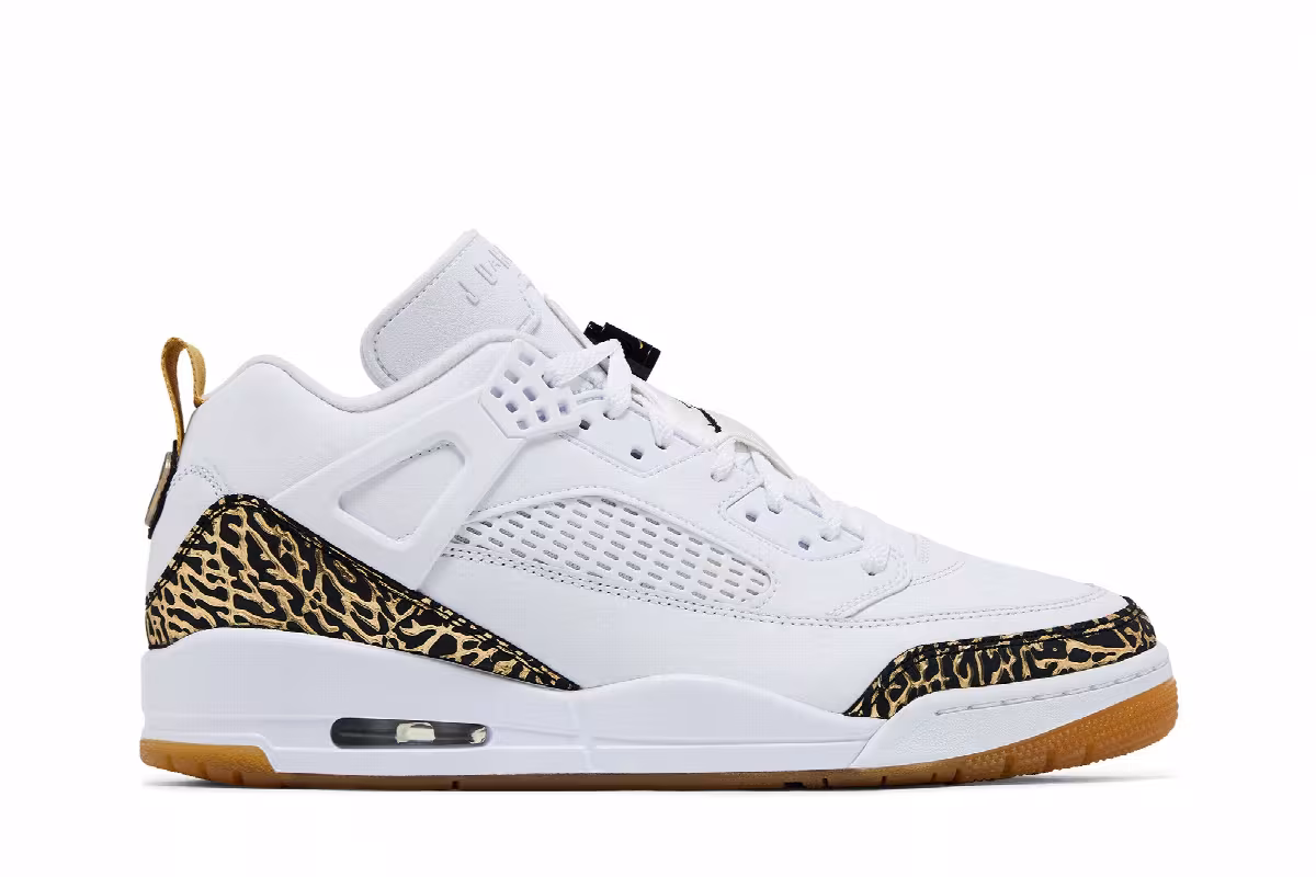 Air Jordan Spizike Low White Black Metallic Gold, view 2