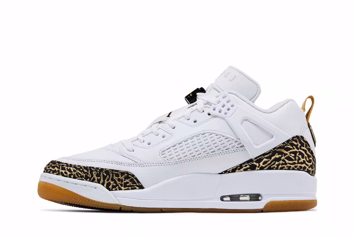 Air Jordan Spizike Low White Black Metallic Gold, view 4